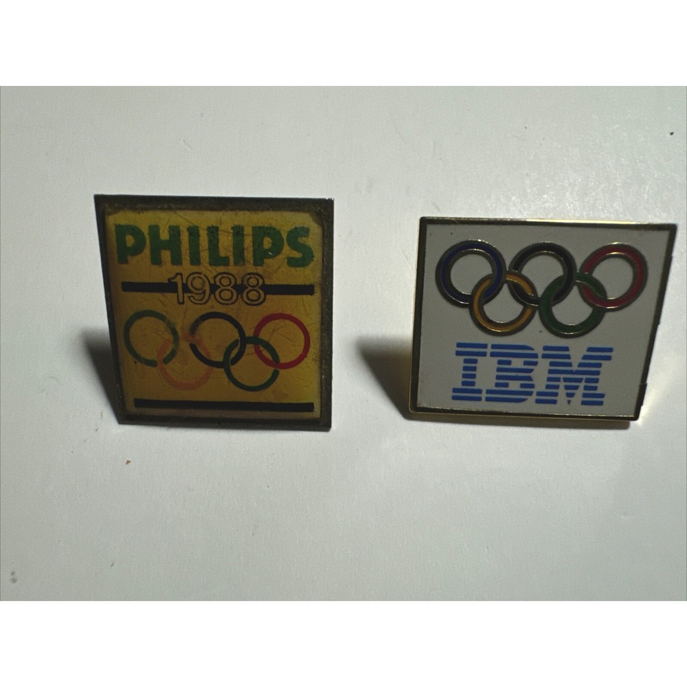 Olympics collection Pin Set of 8, 1988 - 1992 Used, AT&T, IBM, 7 Eleven, Philips - Picture 2 of 6